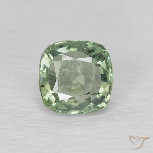 0.65ct Natural Verde claro Zafiro, Forma Cojín, VS