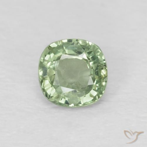 0.43ct Natural Verde pálido Zafiro, Forma Cojín, VS