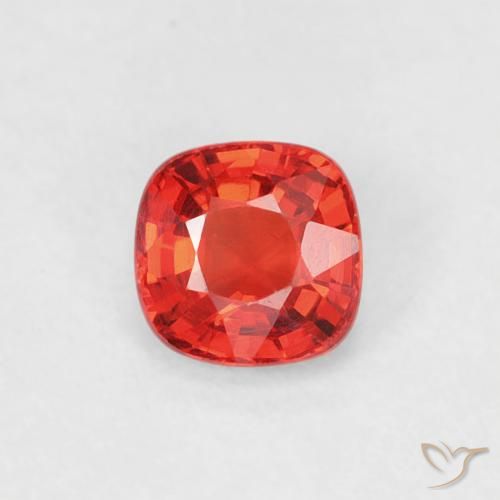 0.45ct Natural Rojo-naranja carmesí claro Zafiro, Forma Cojín, VVS-VS