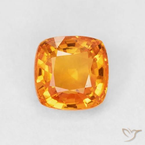 0.71ct Natural Naranja medio Zafiro, Forma Cojín, VVS-VS