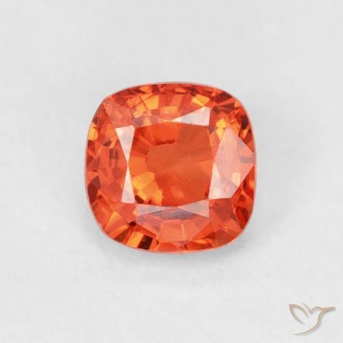 0.58ct Natural Naranja rojizo Zafiro, Forma Cojín, VS