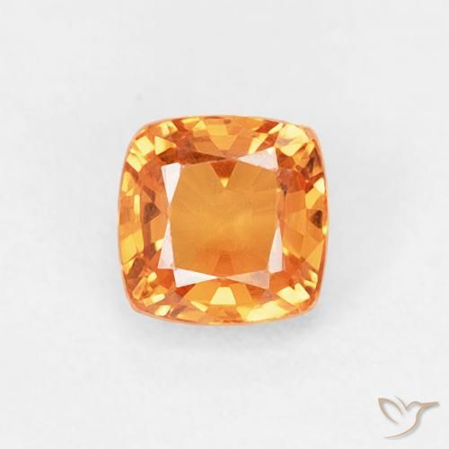 0.60ct Natural Naranja medio Zafiro, Forma Cojín, VVS-VS