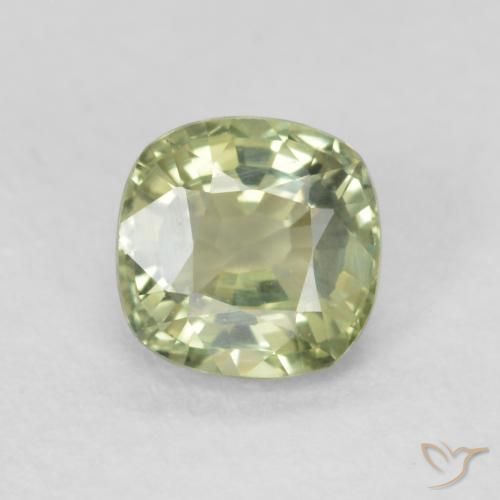 0.65ct Natural Verde salvia muy claro Zafiro, Forma Cojín, VVS-VS