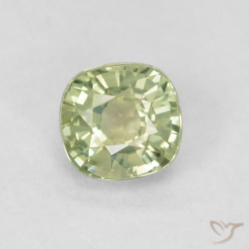 0.57ct Natural Verde salvia muy claro Zafiro, Forma Cojín, VVS-VS