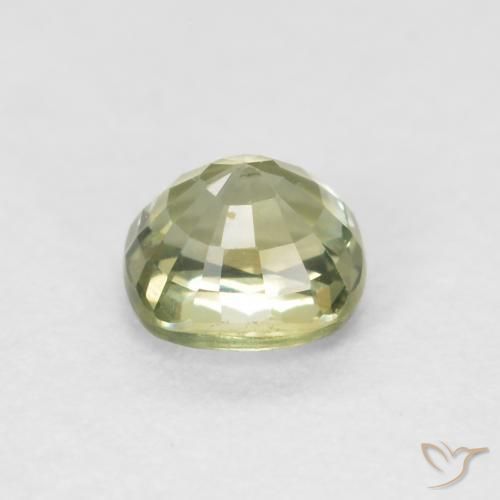 Zafiro Verde salvia muy claro natural de 0.57 ct, Forma Cojín, VVS-VS