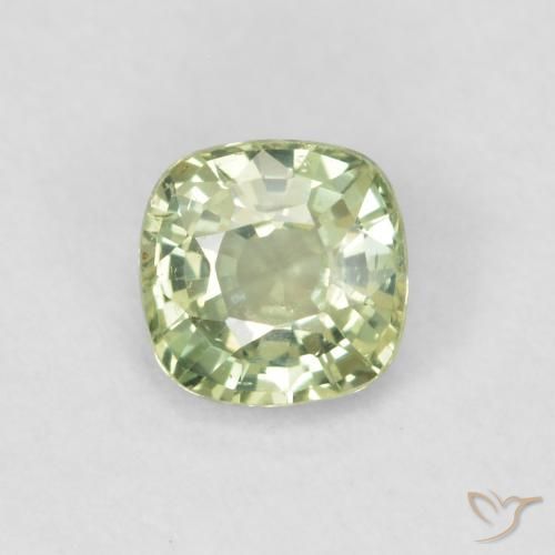 0.43ct Natural Verde salvia muy claro Zafiro, Forma Cojín, VVS-VS
