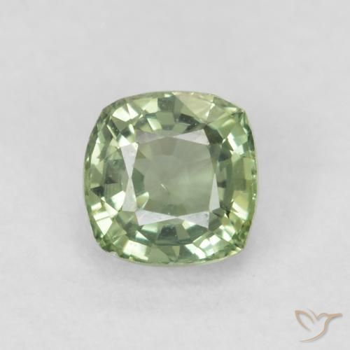 0.63ct Natural Verde claro Zafiro, Forma Cojín, VVS-VS