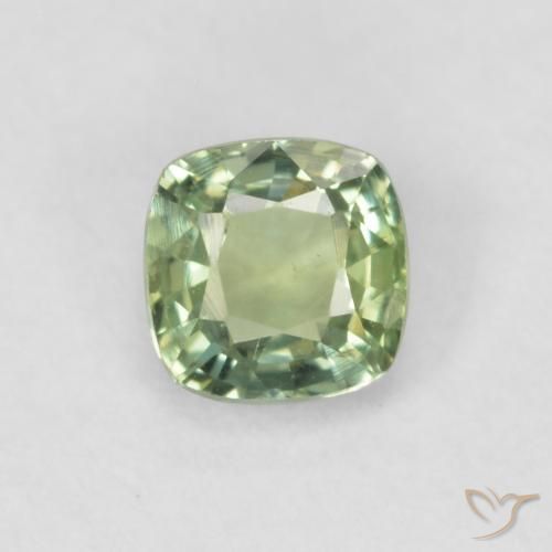 0.48ct Natural Verde salvia claro Zafiro, Forma Cojín, VVS-VS
