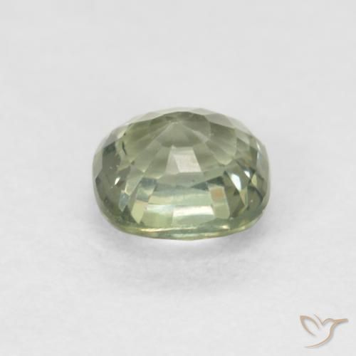Zafiro Verde salvia claro natural de 0.58 ct, Forma Cojín, VVS-VS