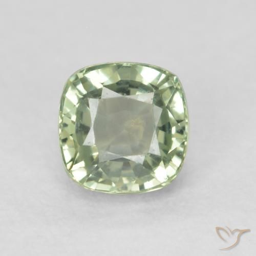 0.69ct Natural Verde salvia muy claro Zafiro, Forma Cojín, VVS-VS
