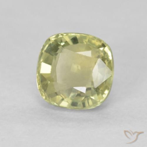 Zafiro Verde claro natural de 0.64 ct, Forma Cojín, VVS-VS