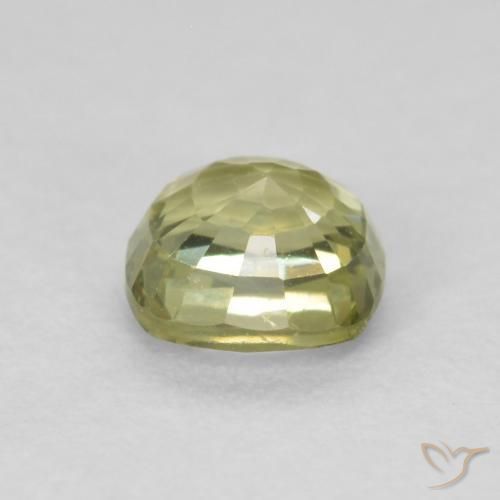 Zafiro Verde claro natural de 0.64 ct, Forma Cojín, VVS-VS