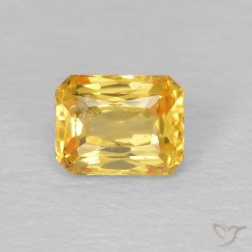 0.58ct Natural Dorado Zafiro, corte esmeralda, VS