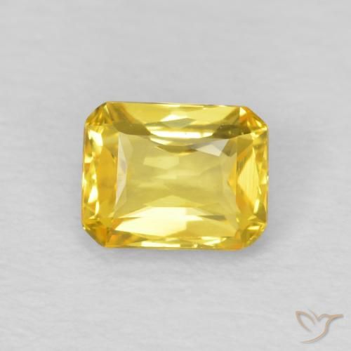 0.60ct Natural Dorado medio Zafiro, corte esmeralda, VVS