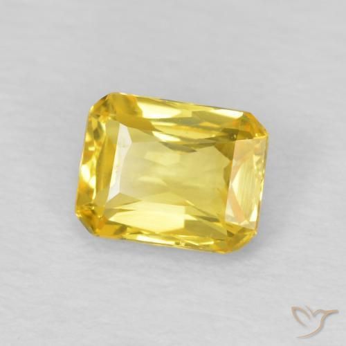 Zafiro Dorado medio natural de 0.60 ct, Corte Octágono / Esmeralda, VVS