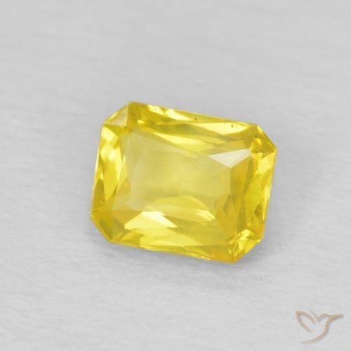 Zafiro Amarillo abejorro natural de 0.46 ct, Corte Octágono / Esmeralda, VVS
