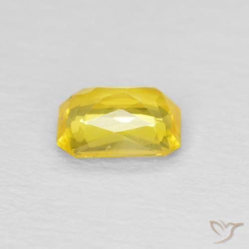Zafiro Amarillo abejorro natural de 0.46 ct, Corte Octágono / Esmeralda, VVS