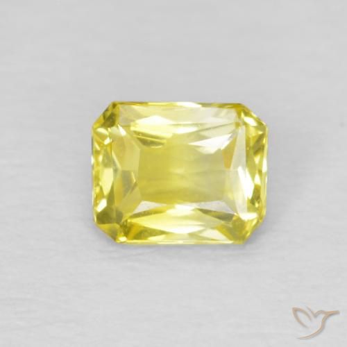 0.49ct Natural Amarillo claro Zafiro, corte esmeralda, VVS