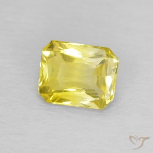 Zafiro Amarillo claro natural de 0.49 ct, Corte Octágono / Esmeralda, VVS