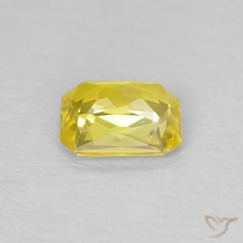 Zafiro Amarillo claro natural de 0.49 ct, Corte Octágono / Esmeralda, VVS