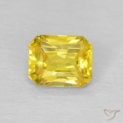 0.56ct Natural Amarillo toscana Zafiro, corte esmeralda, VVS