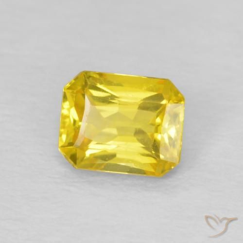 Zafiro Amarillo toscana natural de 0.56 ct, Corte Octágono / Esmeralda, VVS