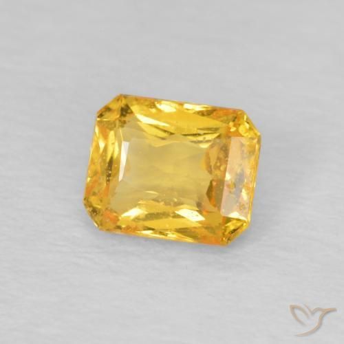 Zafiro Dorado medio natural de 0.49 ct, Corte Octágono / Esmeralda, VS