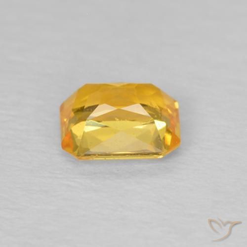 Zafiro Dorado medio natural de 0.49 ct, Corte Octágono / Esmeralda, VS
