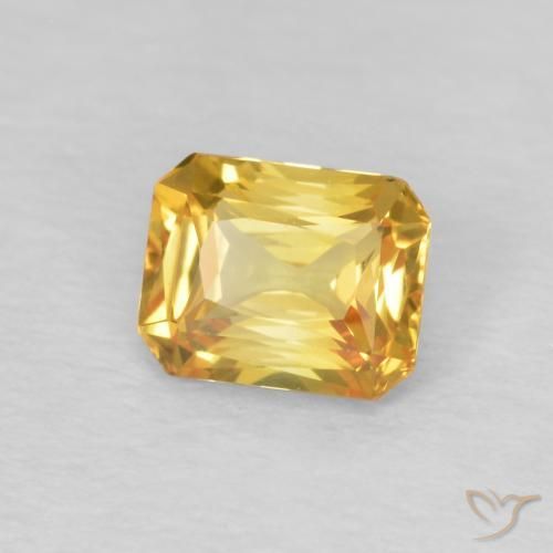 Zafiro Dorado natural de 0.53 ct, Corte Octágono / Esmeralda, VVS
