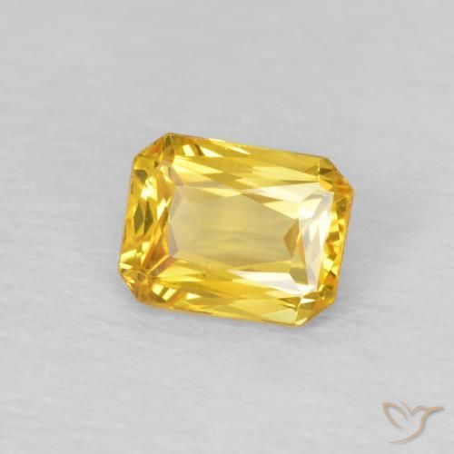 Zafiro Dorado natural de 0.52 ct, Corte Octágono / Esmeralda, VS