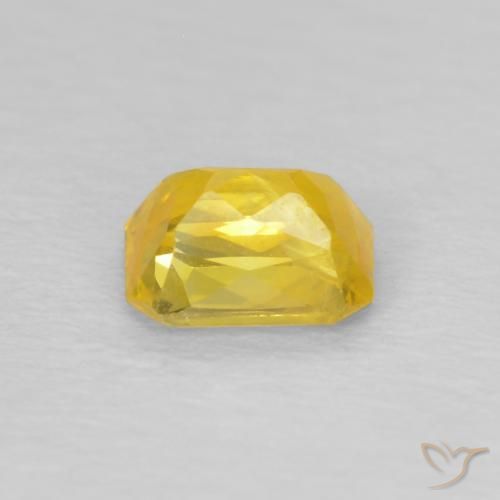 Zafiro Amarillo medio natural de 0.56 ct, Corte Octágono / Esmeralda, VS