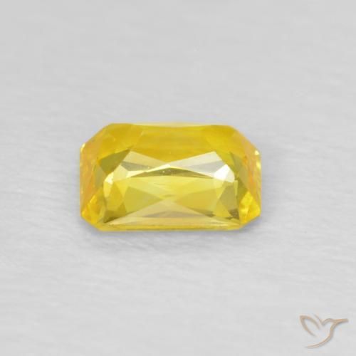 Zafiro Amarillo medio natural de 0.53 ct, Corte Octágono / Esmeralda, VS