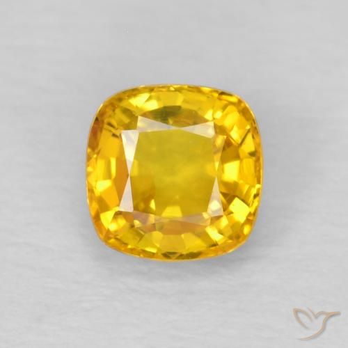 0.57ct Natural Dorado claro Zafiro, Forma Cojín, VVS