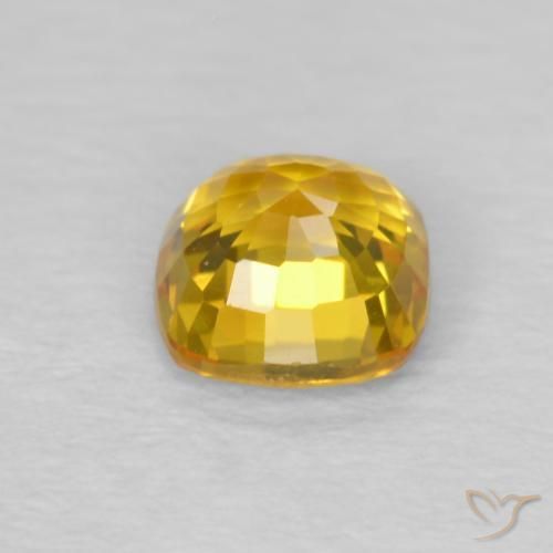 Zafiro Dorado claro natural de 0.57 ct, Forma Cojín, VVS