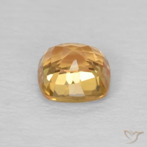 Zafiro Naranja miel natural de 0.62 ct, Forma Cojín, VVS