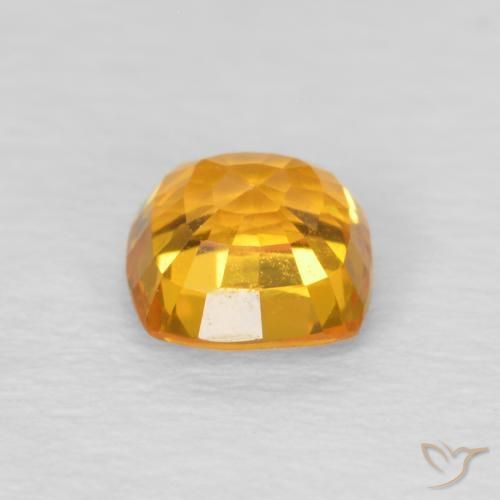 Zafiro Naranja medio natural de 0.56 ct, Forma Cojín, VVS