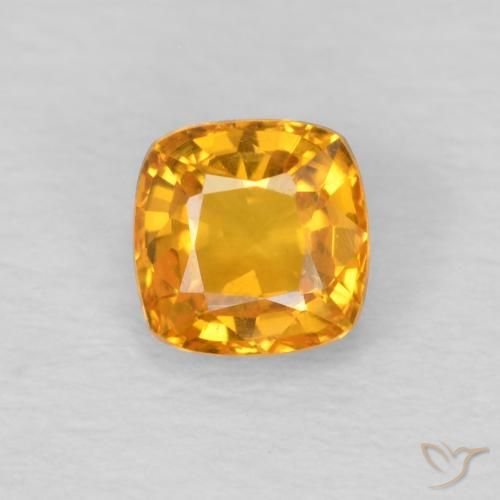 0.49ct Natural Naranja claro Zafiro, Forma Cojín, VVS