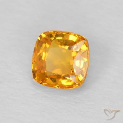 Zafiro Naranja claro natural de 0.49 ct, Forma Cojín, VVS