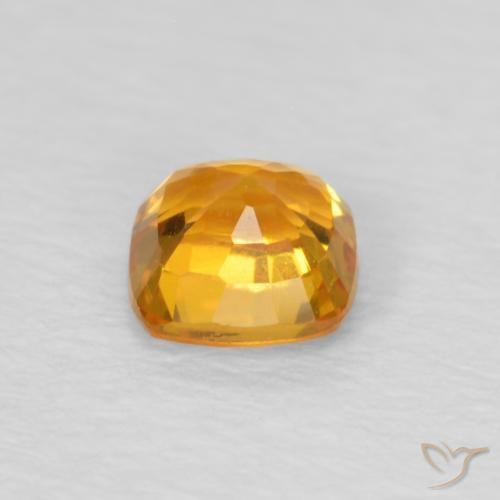 Zafiro Naranja claro natural de 0.49 ct, Forma Cojín, VVS