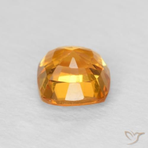 Zafiro Naranja claro natural de 0.61 ct, Forma Cojín, VVS