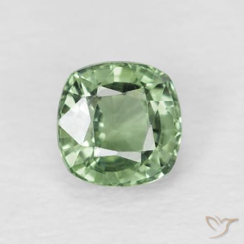 0.74ct Natural Verde bosque claro Zafiro, Forma Cojín, VVS-VS