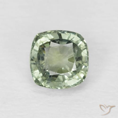 0.67ct Natural Verde bosque claro Zafiro, Forma Cojín, VVS-VS