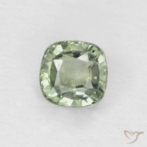 0.48ct Natural Verde claro Zafiro, Forma Cojín, VVS-VS