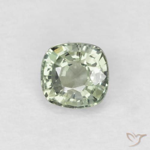 0.44ct Natural Verde amarillo Zafiro, Forma Cojín, VVS-VS