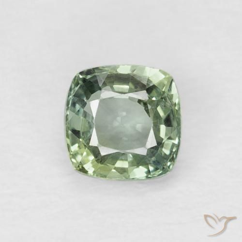 0.65ct Natural Verde musgo claro Zafiro, Forma Cojín, VVS-VS