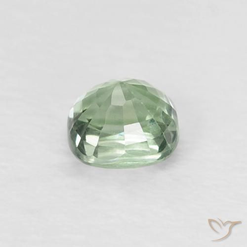 Zafiro Verde mar claro natural de 0.54 ct, Forma Cojín, VVS-VS