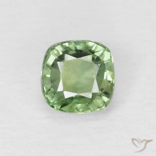 0.66ct Natural Verde terroso Zafiro, Forma Cojín, VVS-VS