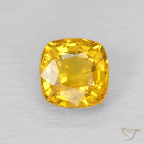 0.66ct Natural Naranja dorado Zafiro, Forma Cojín, VS