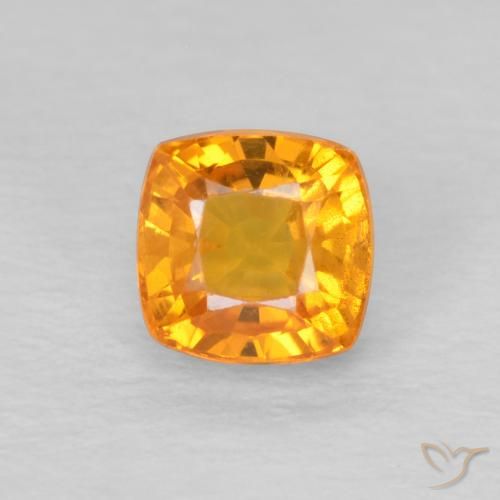 0.66ct Natural Naranja claro Zafiro, Forma Cojín, VS