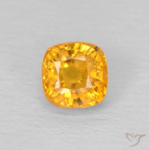 0.54ct Natural Naranja medio Zafiro, Forma Cojín, VS